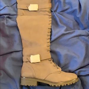 Thigh high combat boots